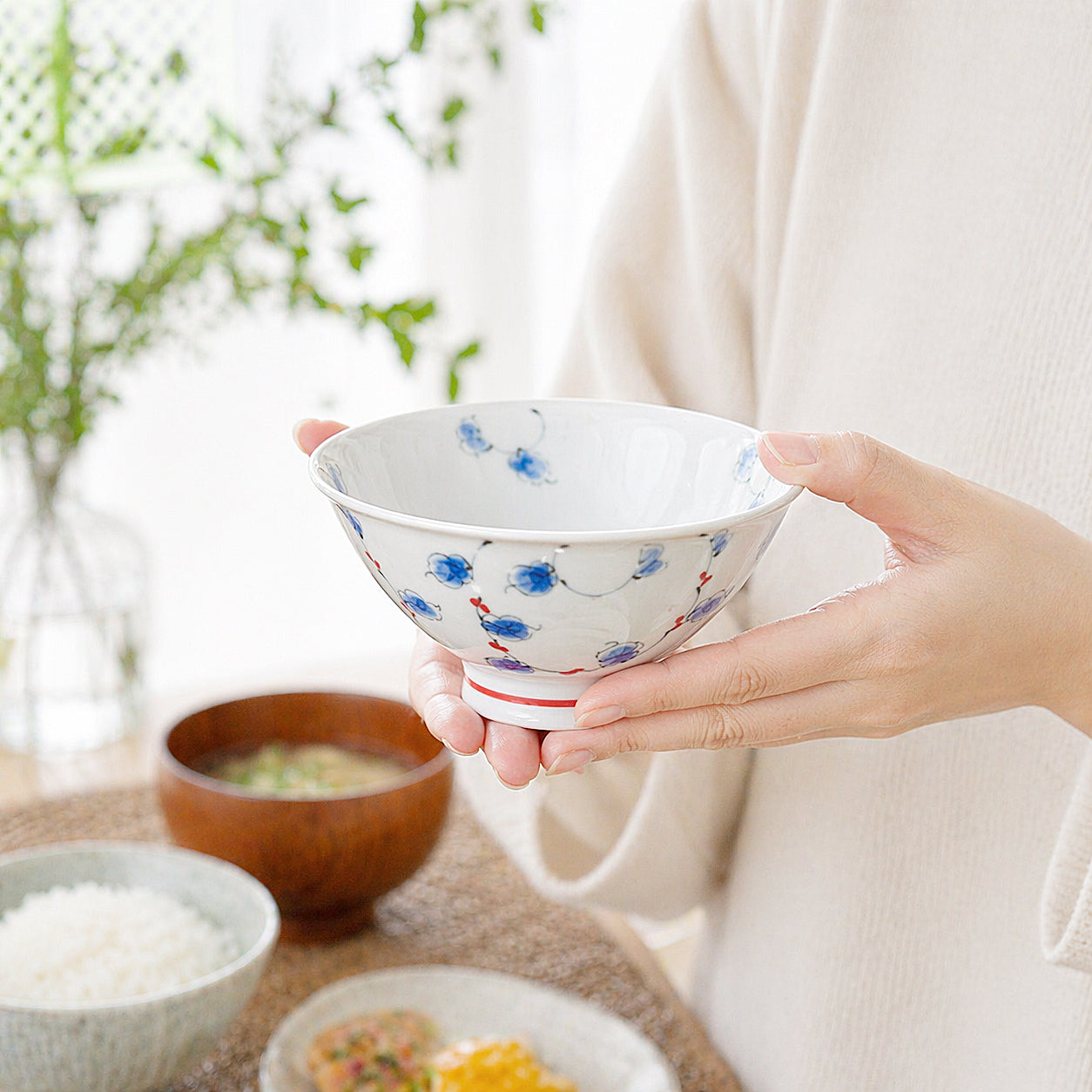 唐草紋　ご飯茶わん・ゆのみ