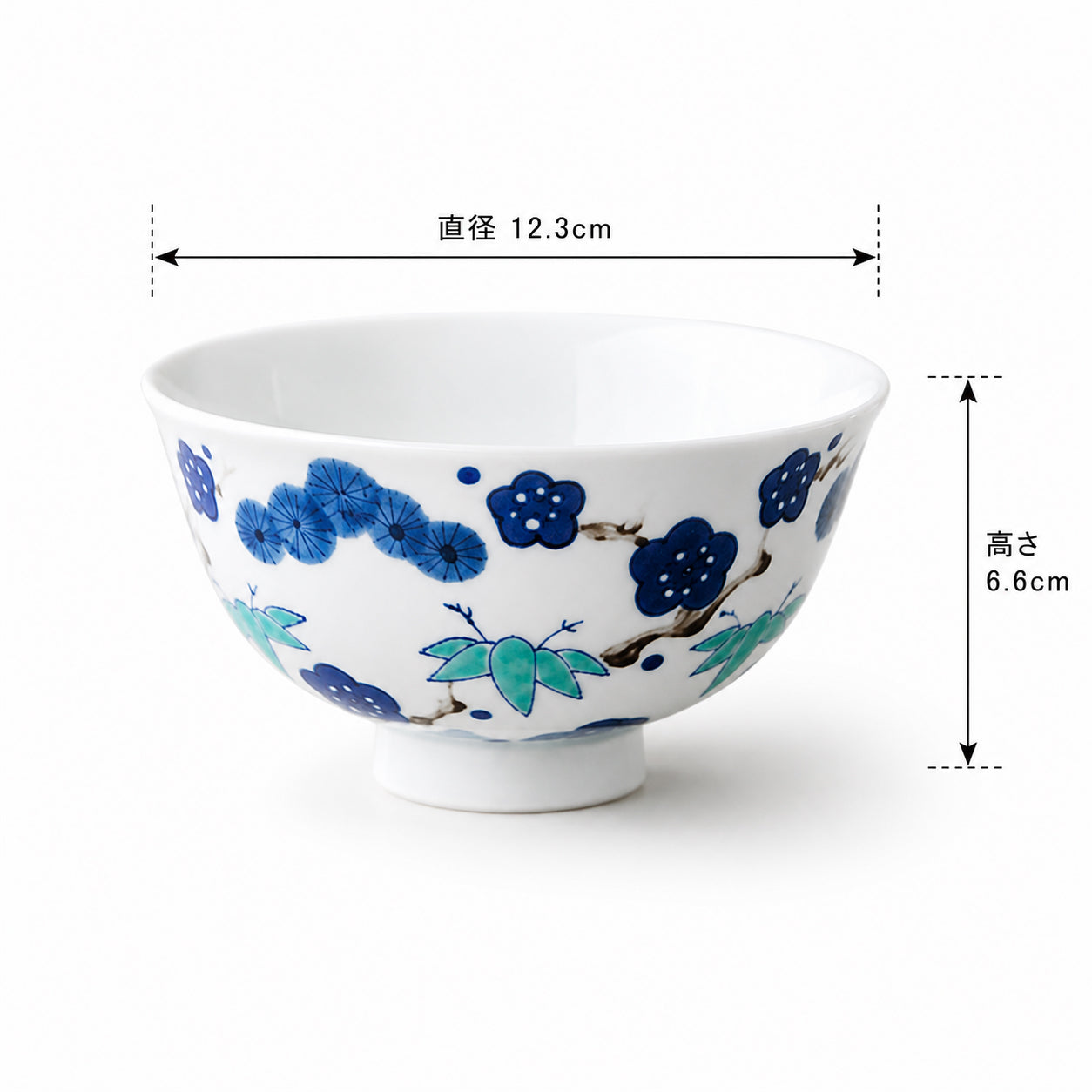 吉祥松竹梅　ご飯茶わん