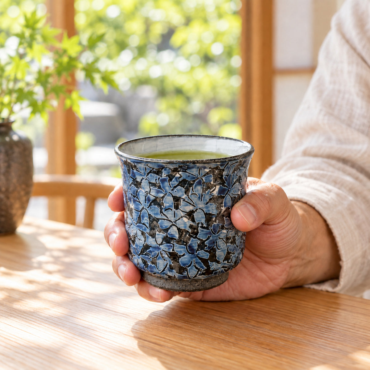 黒土桜　ご飯茶わん・ゆのみ