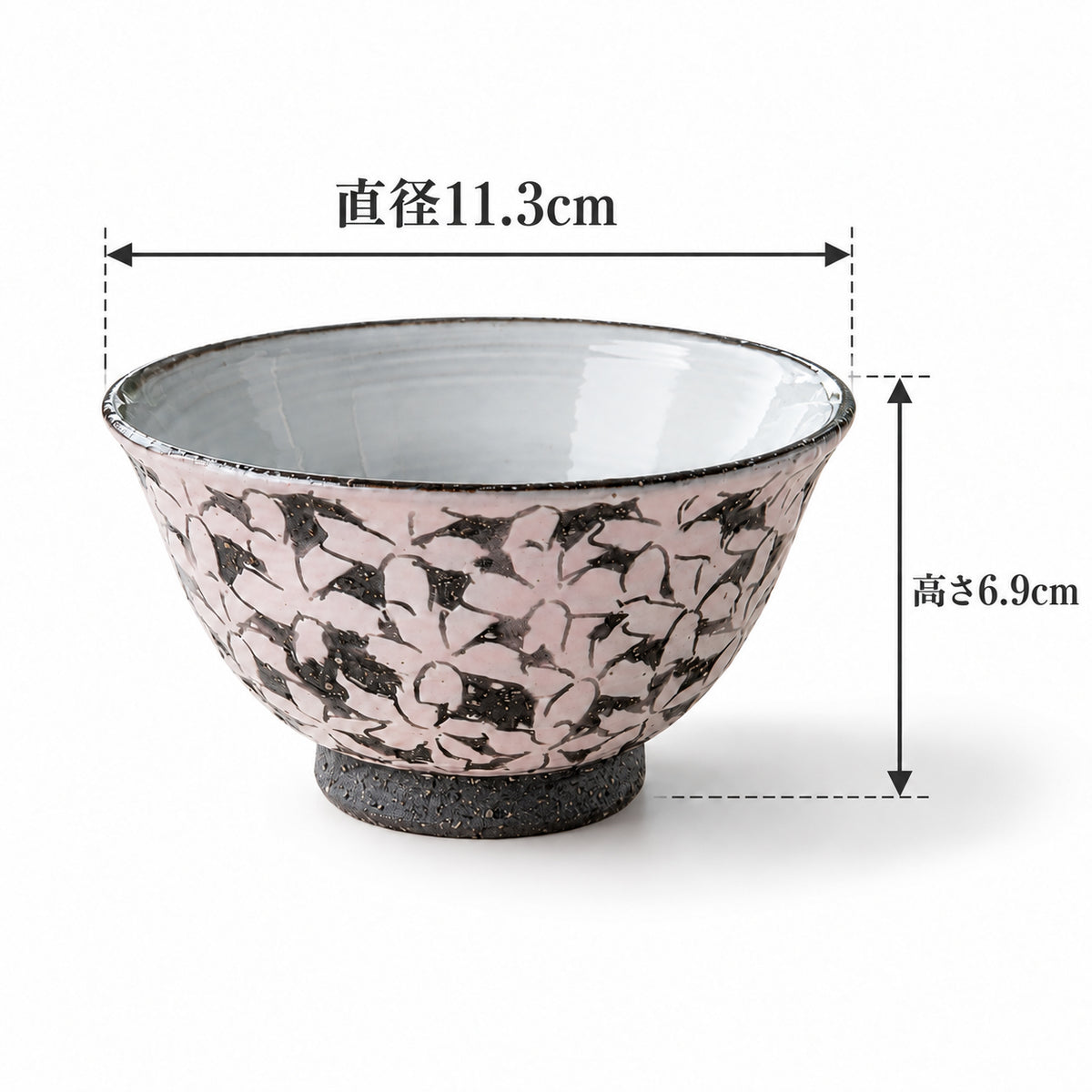 黒土桜　ご飯茶わん・ゆのみ